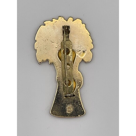 Harvest Brooch Shiny Goldtone Fall Autumn Wheat - Picture 2 of 6